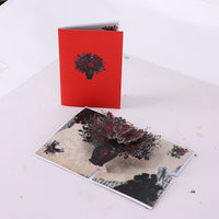 Gothic Red Rose Vase Greeting Card