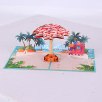 Summer Beach Party Umbrella 3D Pop Up Card