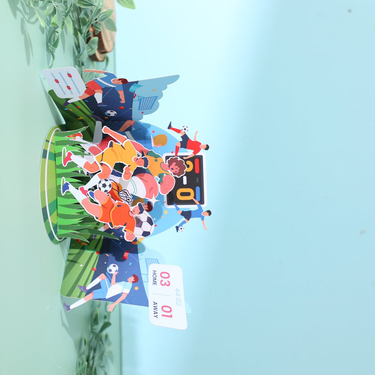 Soccer Party Double Door 3D Pop Up Card