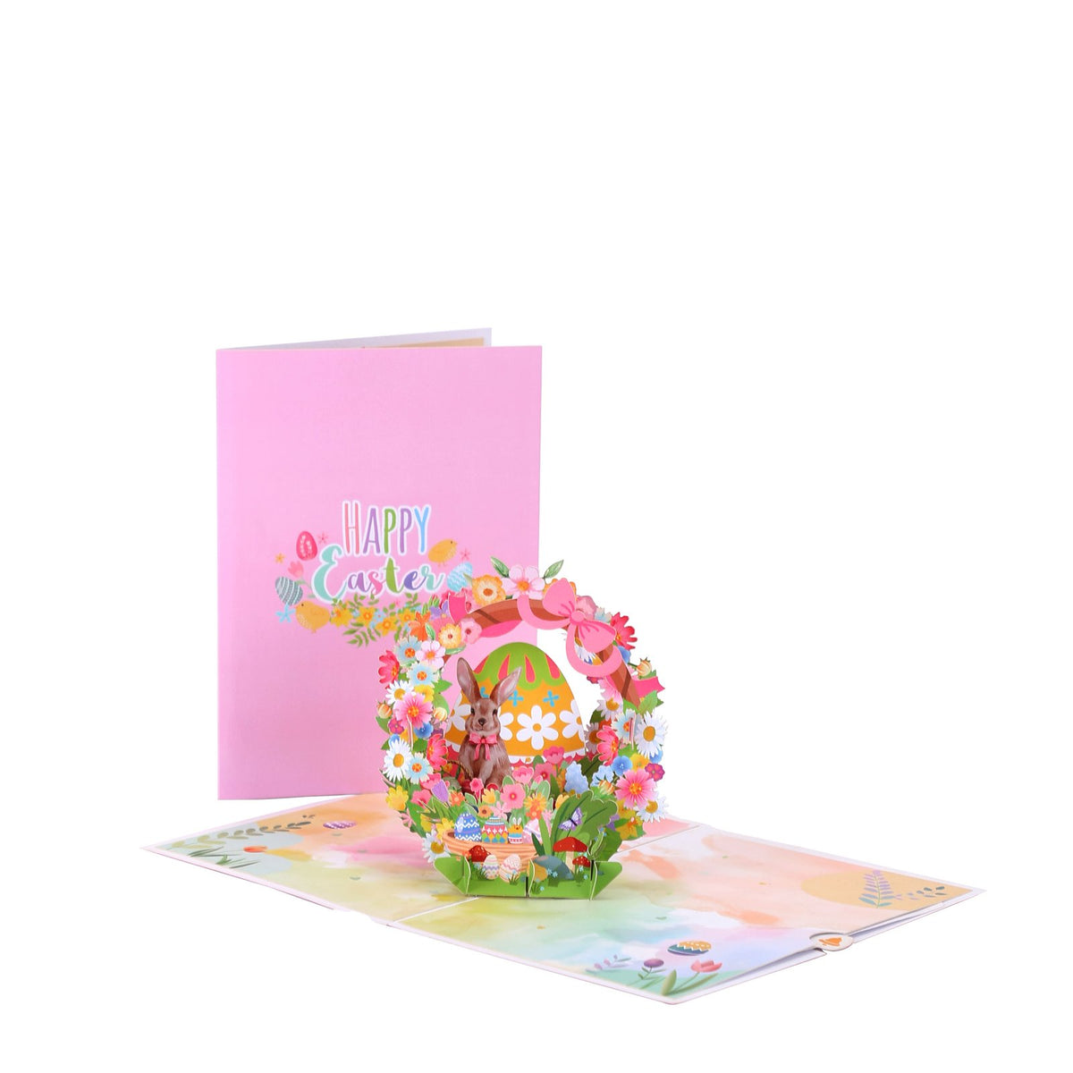 Easter Egg Floral Wreath Greeting Card