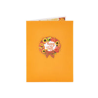 Autumn Floral Wreath Flip Pop Up Card