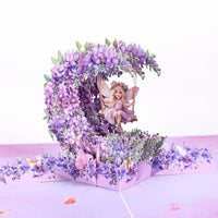 Leprechaun Wisteria Swing Crescent Moon 3D Pop Up Card
