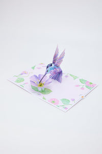 Purple Hummingbird 3D Pop Up Card