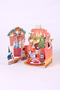 Christmas Cat Double Door 3D Pop Up Card