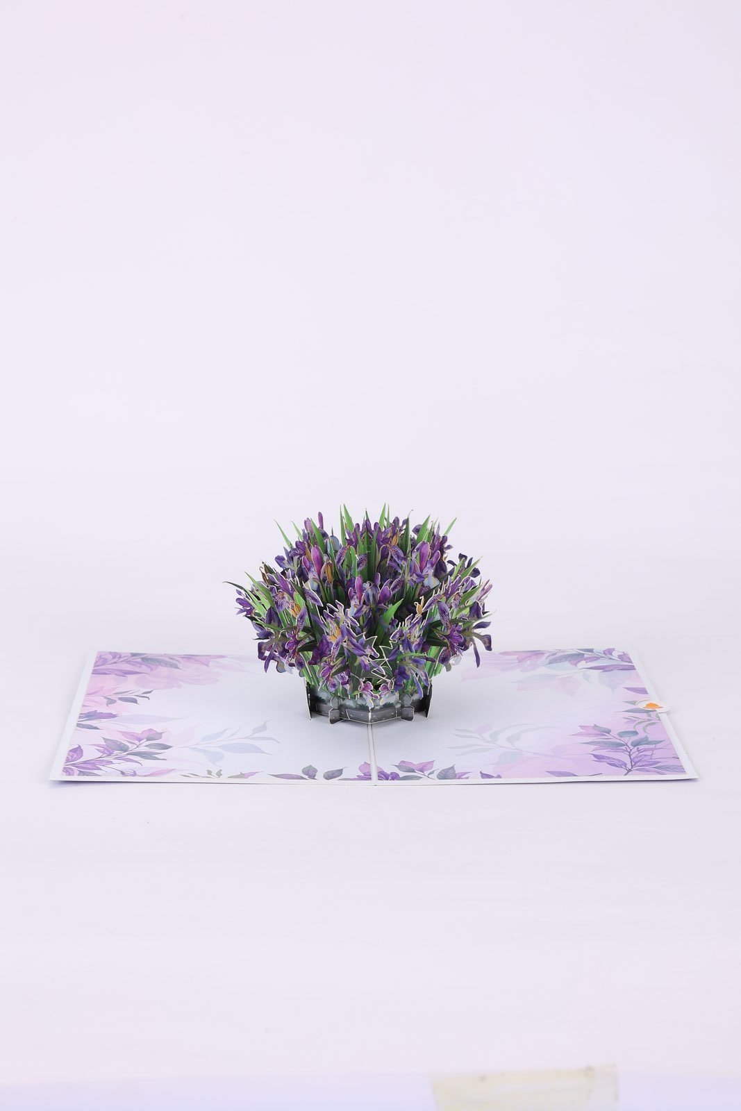 Lavender Flower Bouquet Flip Pop Up Card