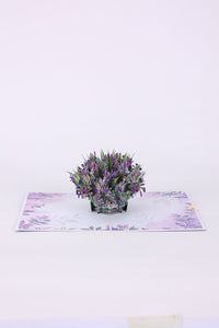 Lavender Flower Bouquet Flip Pop Up Card