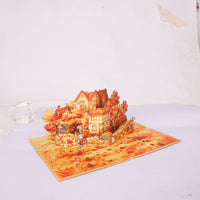 Autumn Animals Woods House Greeting Card