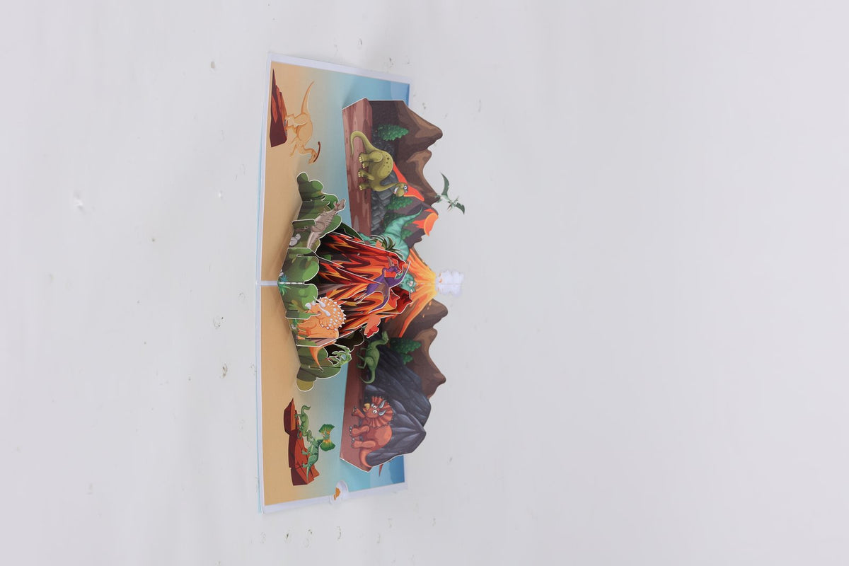 Dinosaur Volcano 3D Pop Up Card