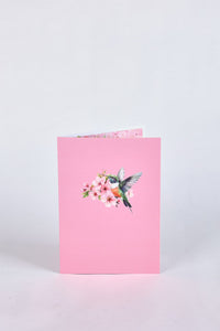 Cherry Blossom Hummingbird Greeting Card 2-Pack