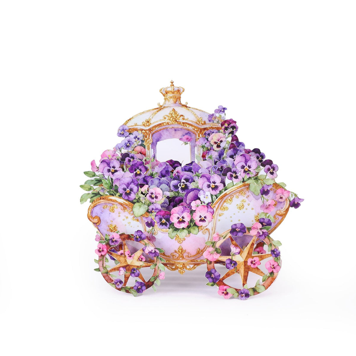 Lavender Flower Cart Greeting Card Ornament