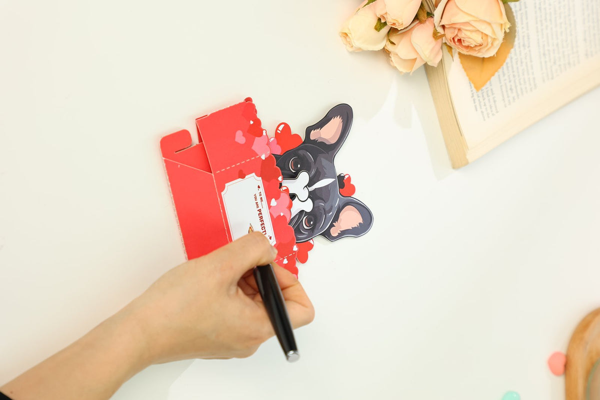 Valentine's Day French Bulldog Pop Up Card