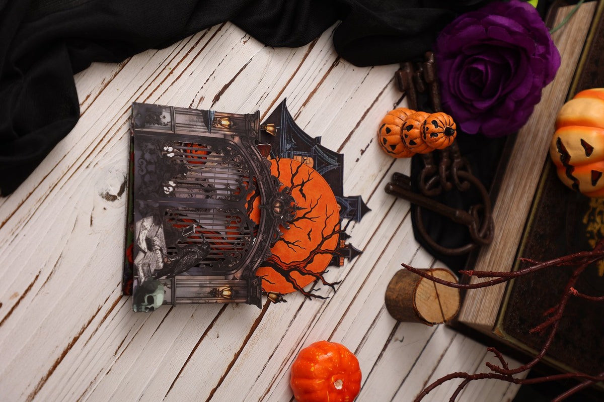 Halloween Haunted House Moonlit Night 3D Pop Up Card