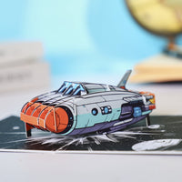 Space Airplane Flip Pop Up Card
