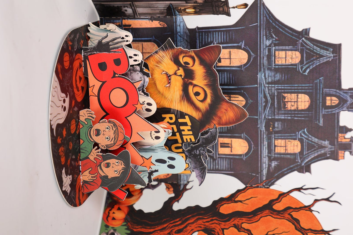 Halloween Haunted House Moonlit Night 3D Pop Up Card