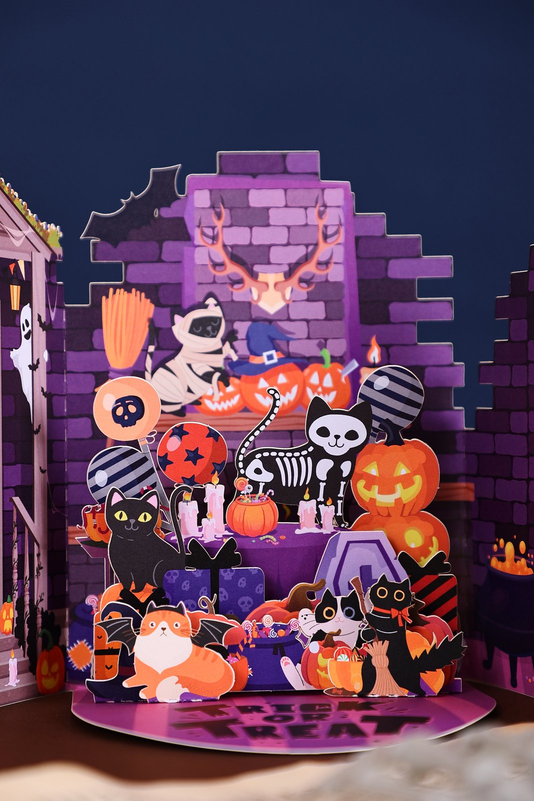 Halloween Cat Double Door Card