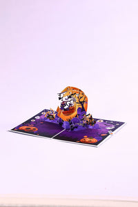 Halloween Black Cat Crescent Moon 3D Pop Up Card