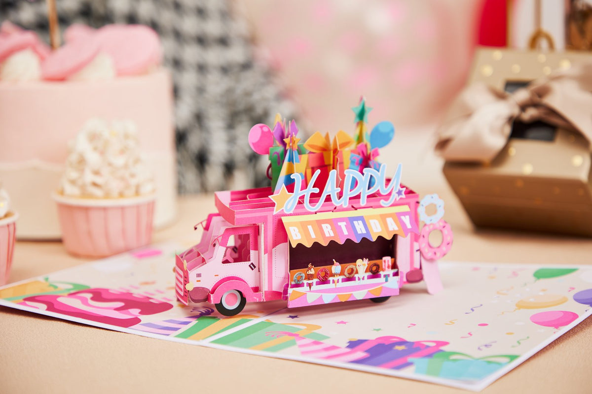 Birthday Ice Cream Food Truck 3D Pop Up Card For Her