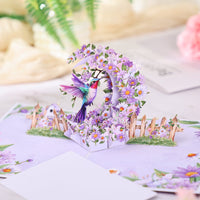 Purple Daisy Crescent Moon Greeting Card