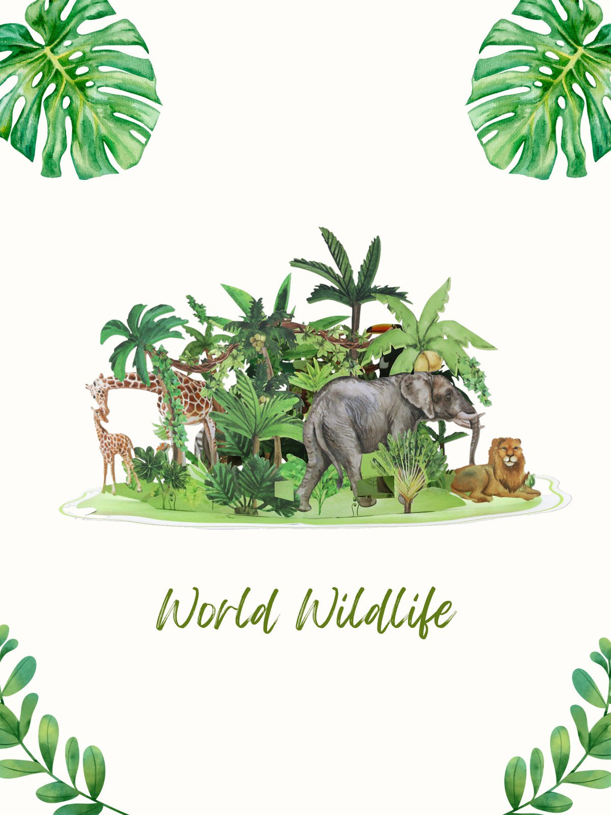 Wild Animals 3D Pop Up Card