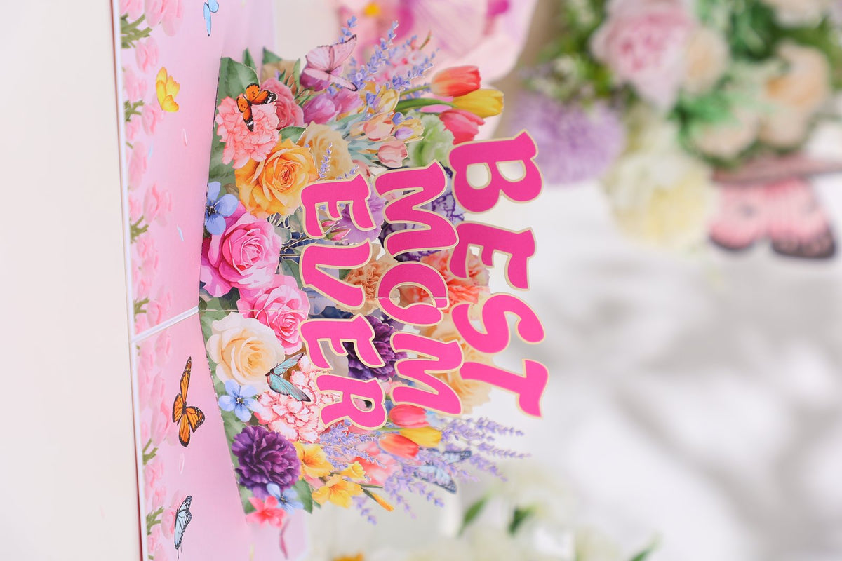 Best Mom Ever Floral 3D Pop Up Card