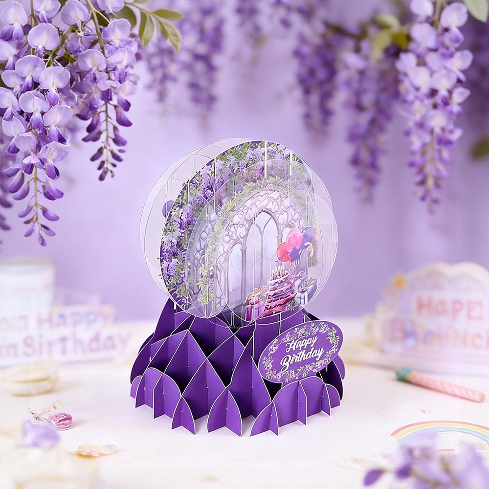 Purple Magic Garden Crystal Ball Card