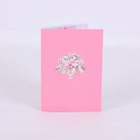 Pink Rose Flower Vase Pop Up Card