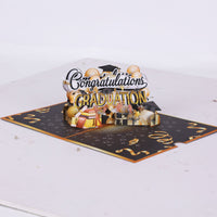 Black Gold Balloon Congratulations Graduation 3D Pop Up Card