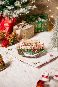 Christmas Happy Floral Wreath Greeting Card