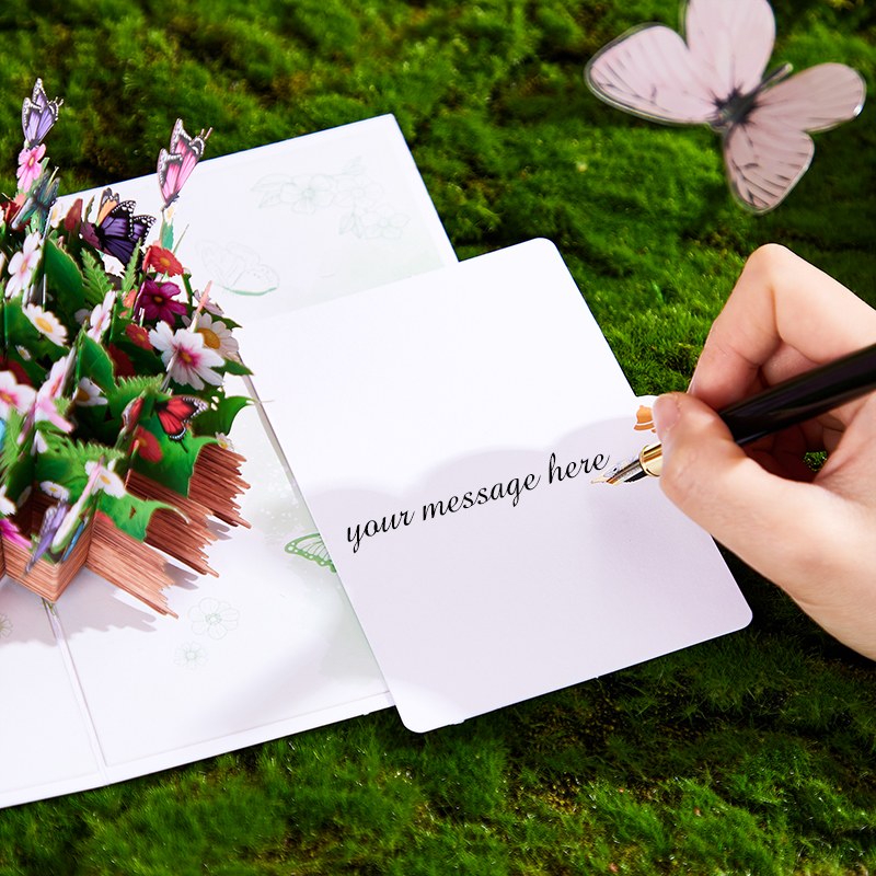 Mother's Day Butterfly Flower Basket Pop Up Card