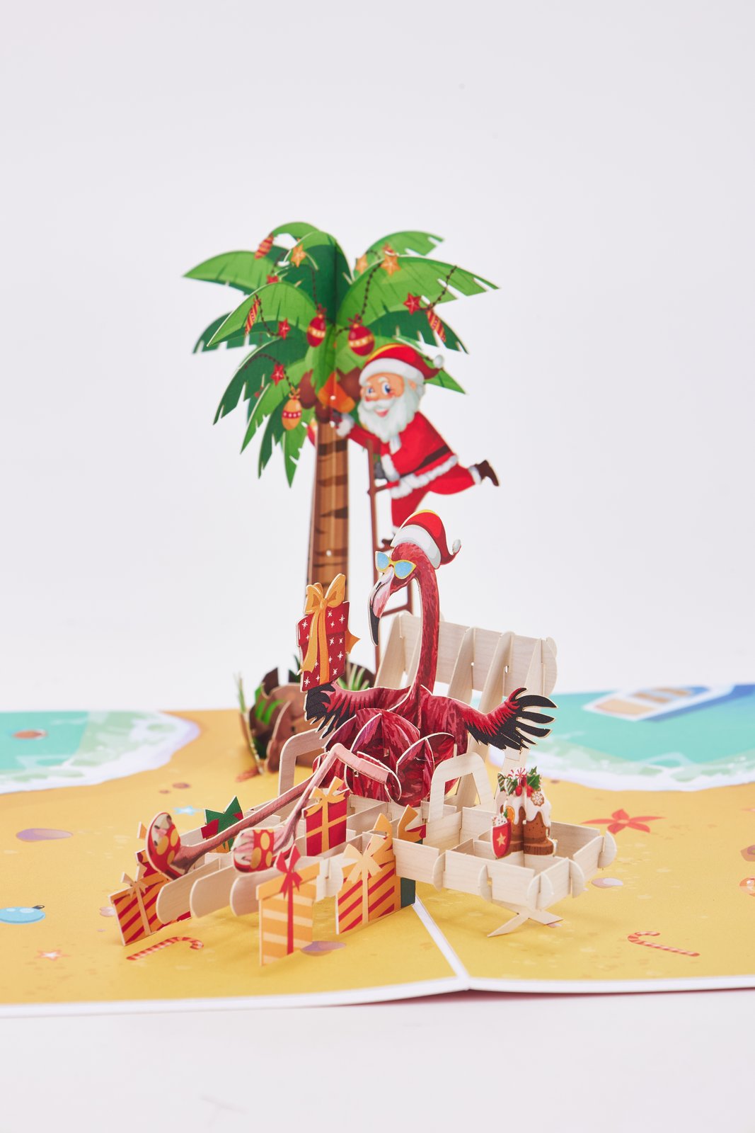 Christmas Flamingo Greeting Card