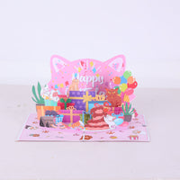 Cat Egg Birthday Party 3D Pop Up Card