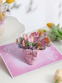 Tulip Flower Bouquet 3D Pop Up Card