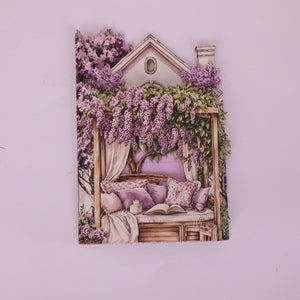 Flower Book House Double Door Pop Up Card