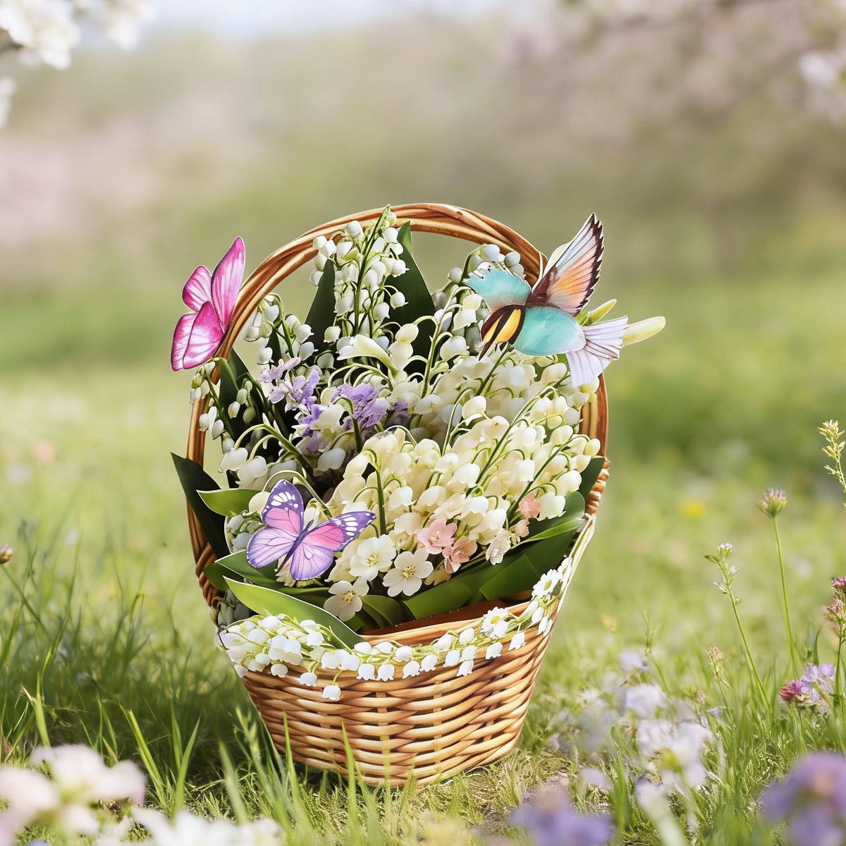Lily Of The Valley Basket 3D Pop Up Card