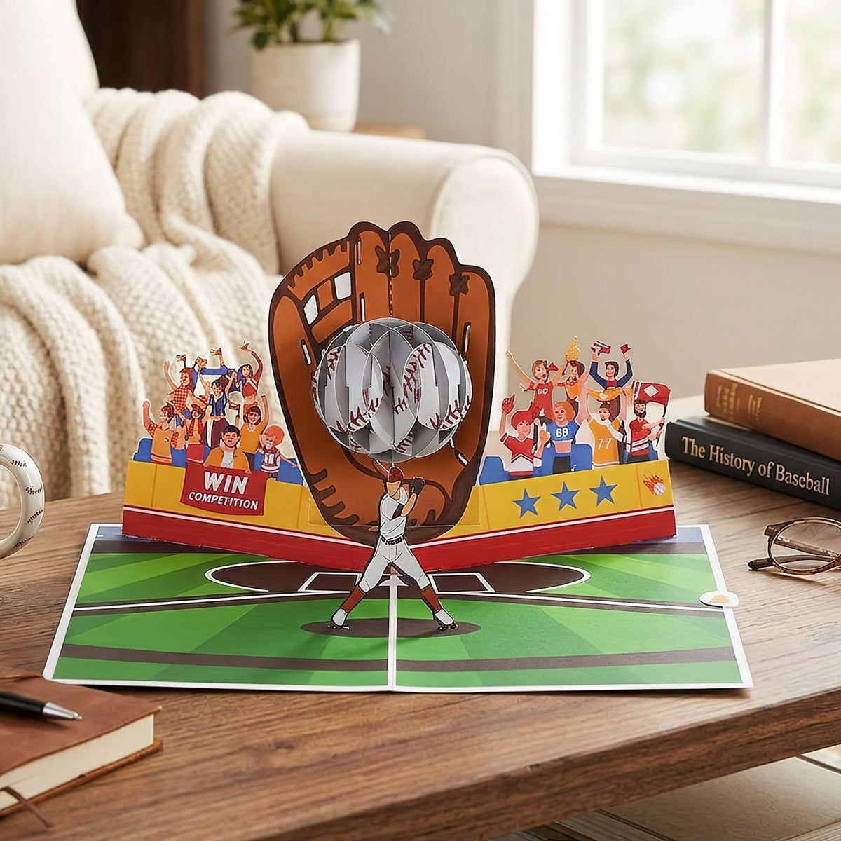 Baseball Match 3D Pop Up Card