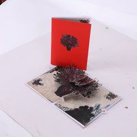 Gothic Red Rose Vase Greeting Card