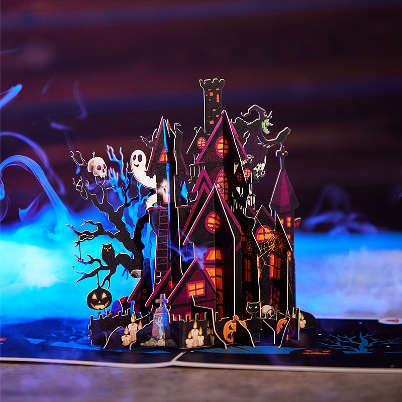 Halloween Haunted House Greeting Card