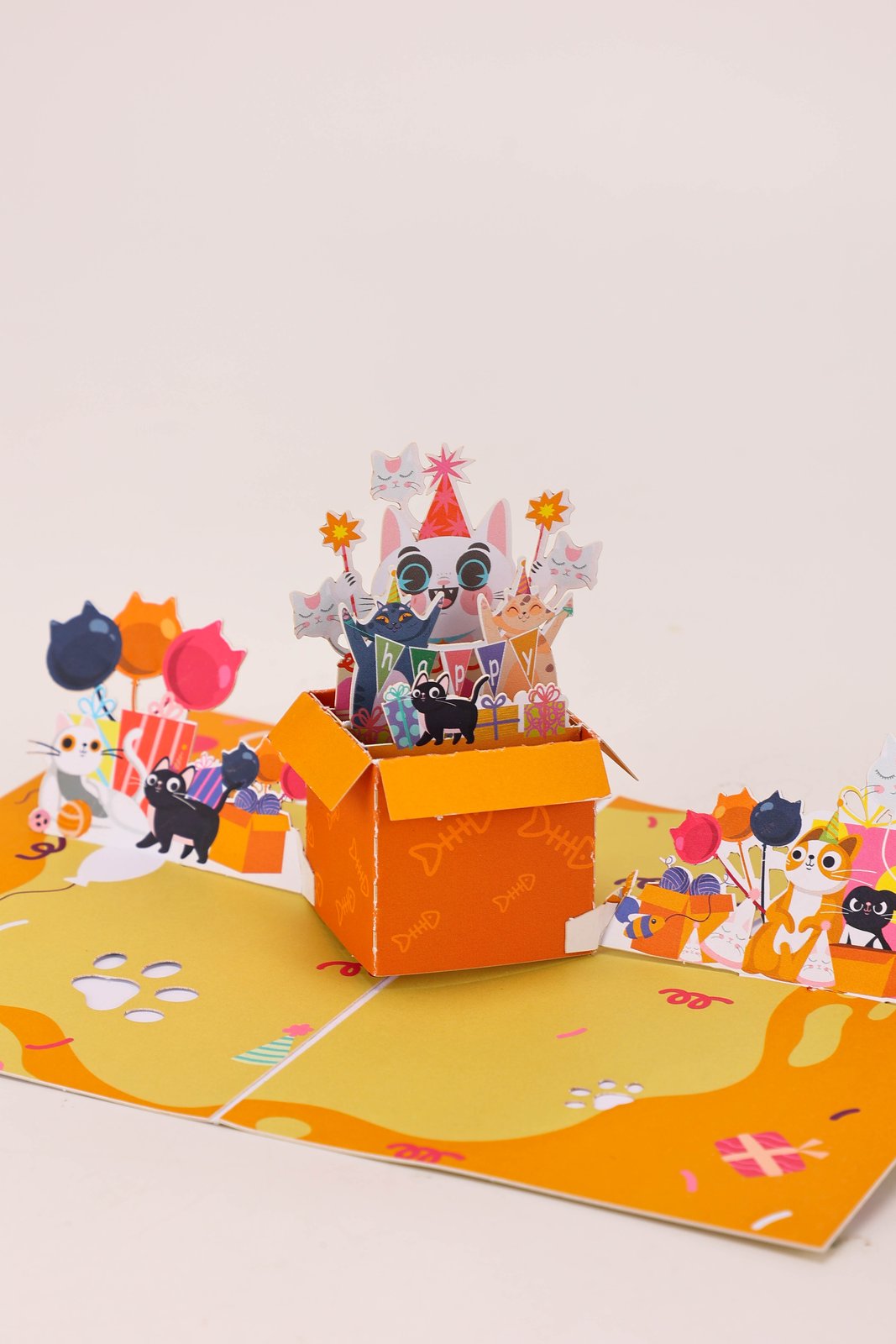 Cat Birthday Box Card