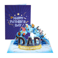 Blue Father's Day Flip Pop Up Card