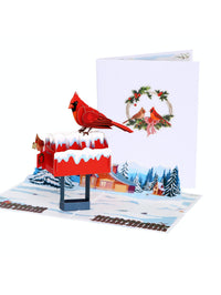 North American Cardinal Mailman 3D Pop Up Card