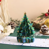 Blue Tone Christmas Tree Greeting Card