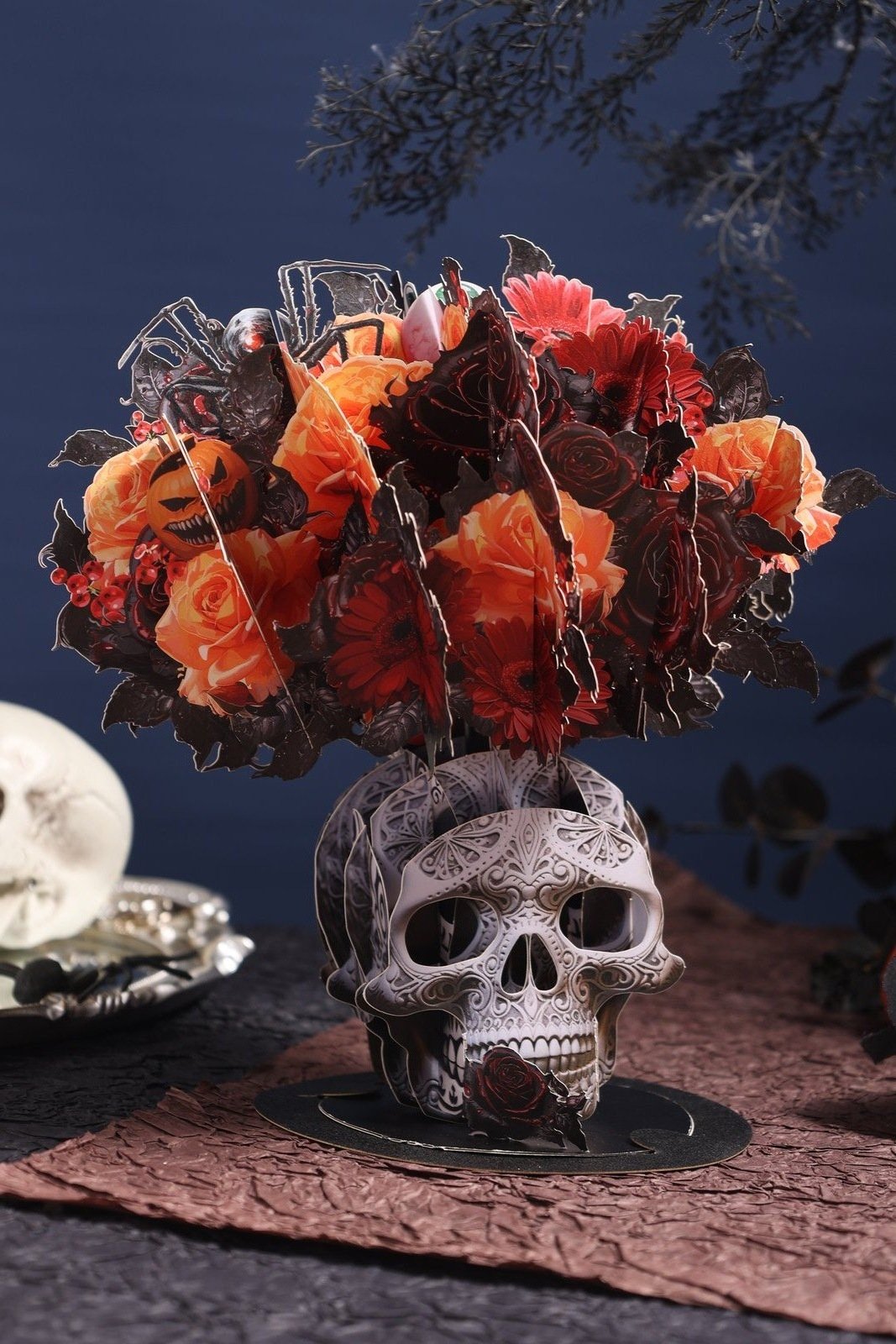 Halloween Spooky Flower Bouquet Pop Up Card