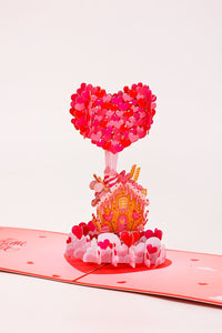 Valentine's Day Candy Flying House 3D Pop Up Card