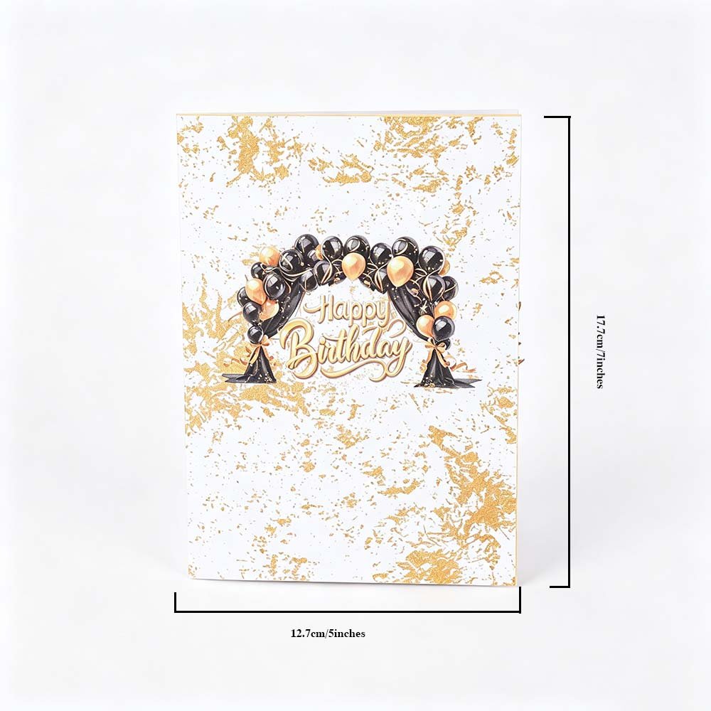 Black Gold Fireworks Birthday Greeting Card