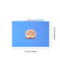 Blue Book Pages Floral Wreath Flip Pop Up Card