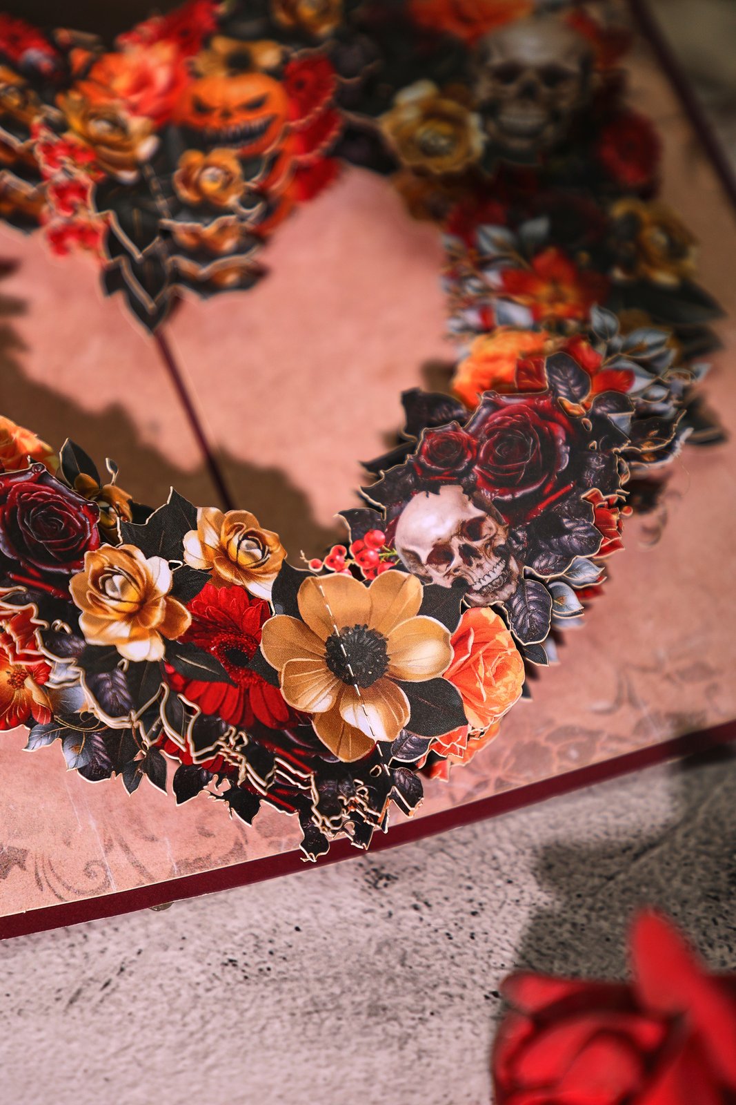 Halloween Rose Wreath Pop Up Card