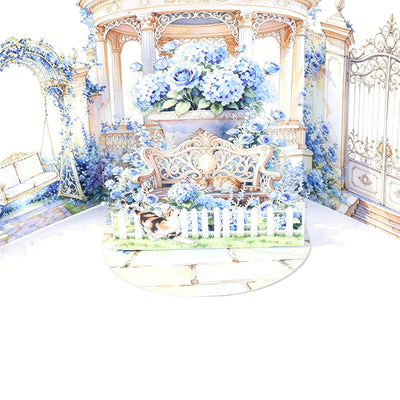 Blue Rose Garden Greeting Card