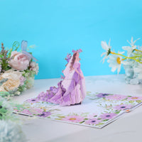 Purple Valentine's Day Flip Pop Up Card