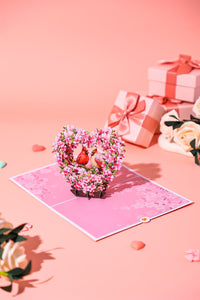 Cherry Blossom Bird Valentine's Day Greeting Card
