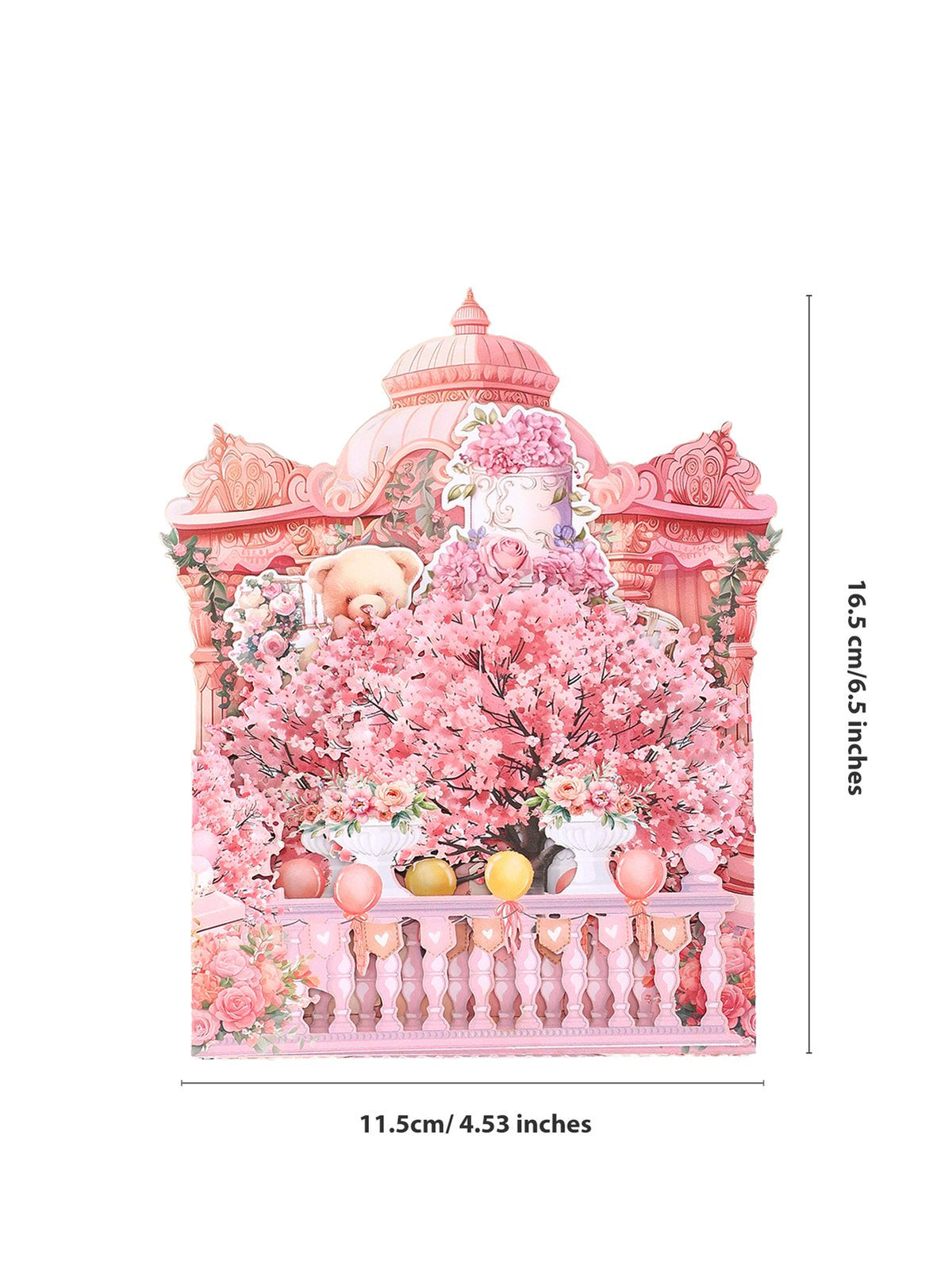 Pink Castle Cherry Blossom 3D Pop Up Card